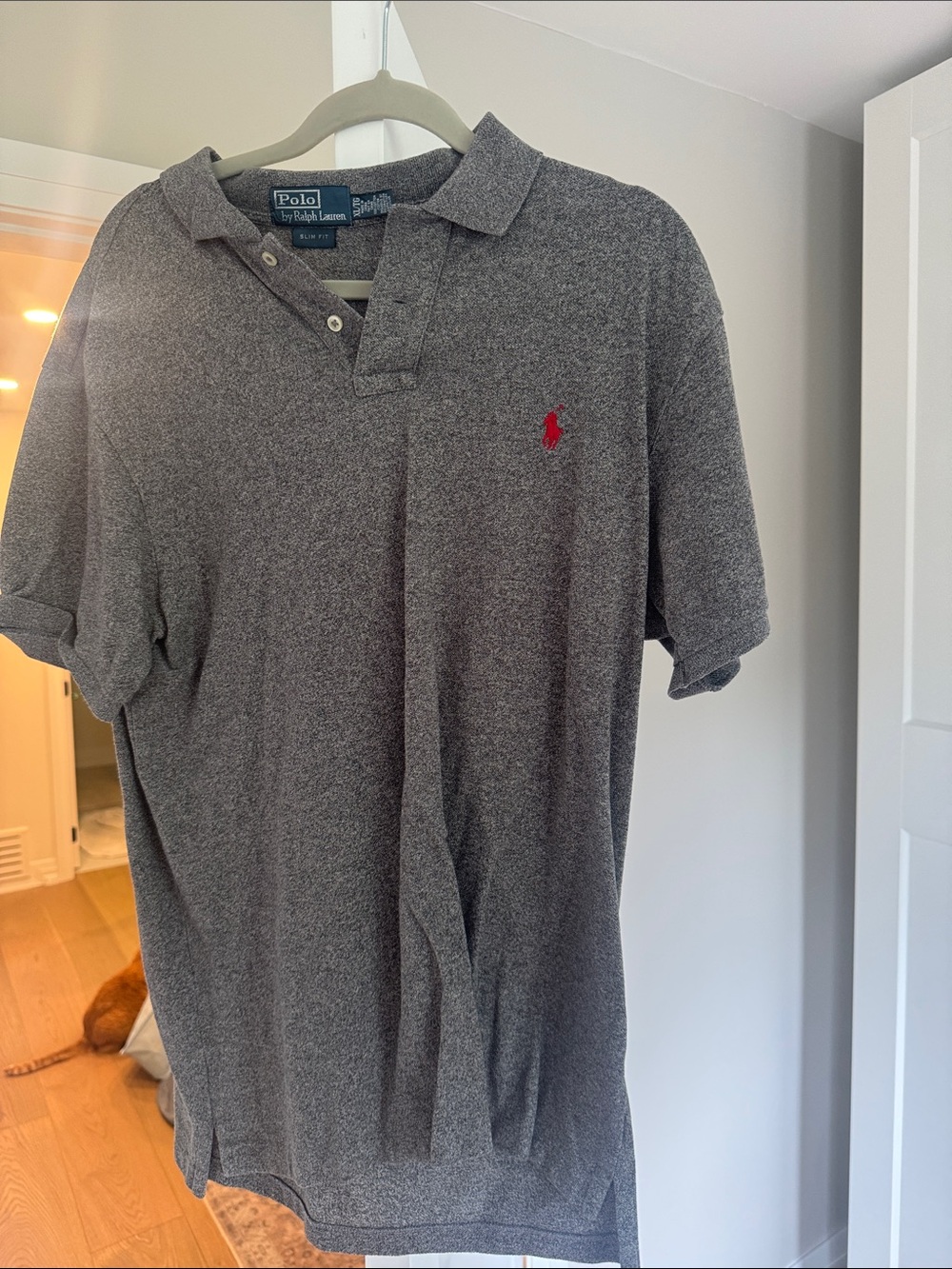 Polo by Ralph Lauren Gray Short-Sleeve Polo with Red Pony